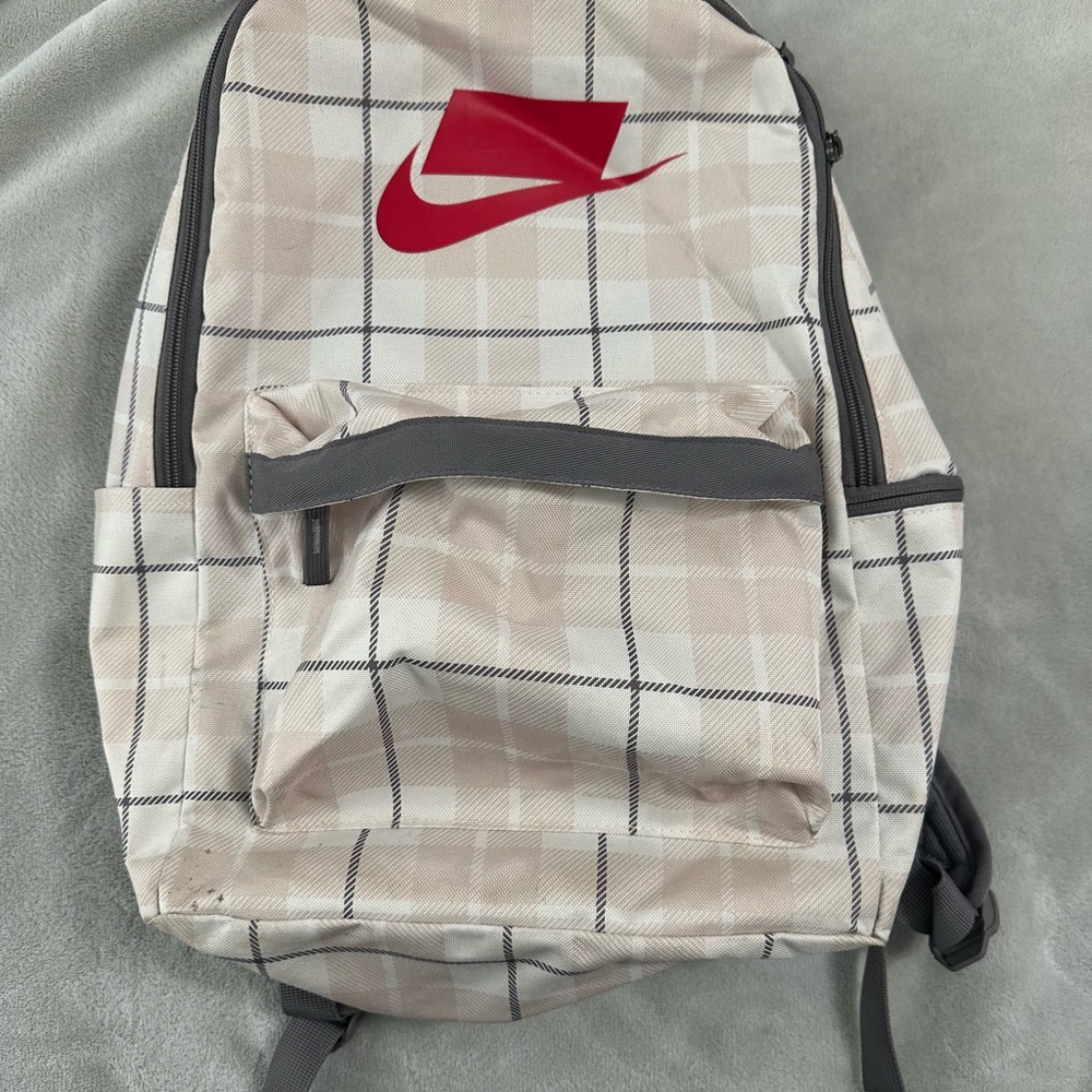 Nike Gray and Red Backpack Classic Design